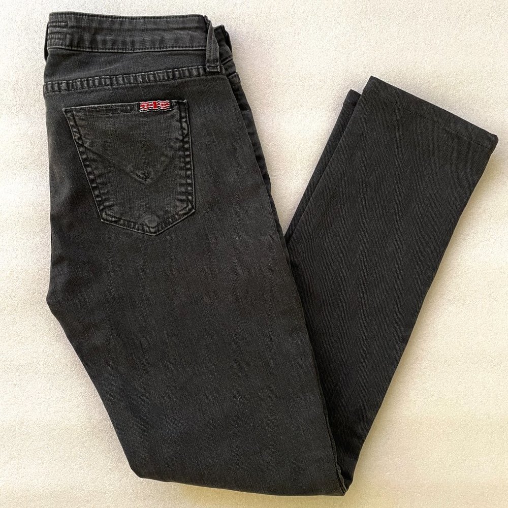 Hudson Black Low Rise Straight Ankle Jeans